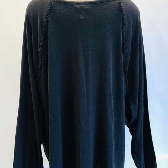 NWT LAUREN CONRAD Women Long Sleeve Pullover Round Neck Black Shirt Plus Size 4X - Picture 8 of 14